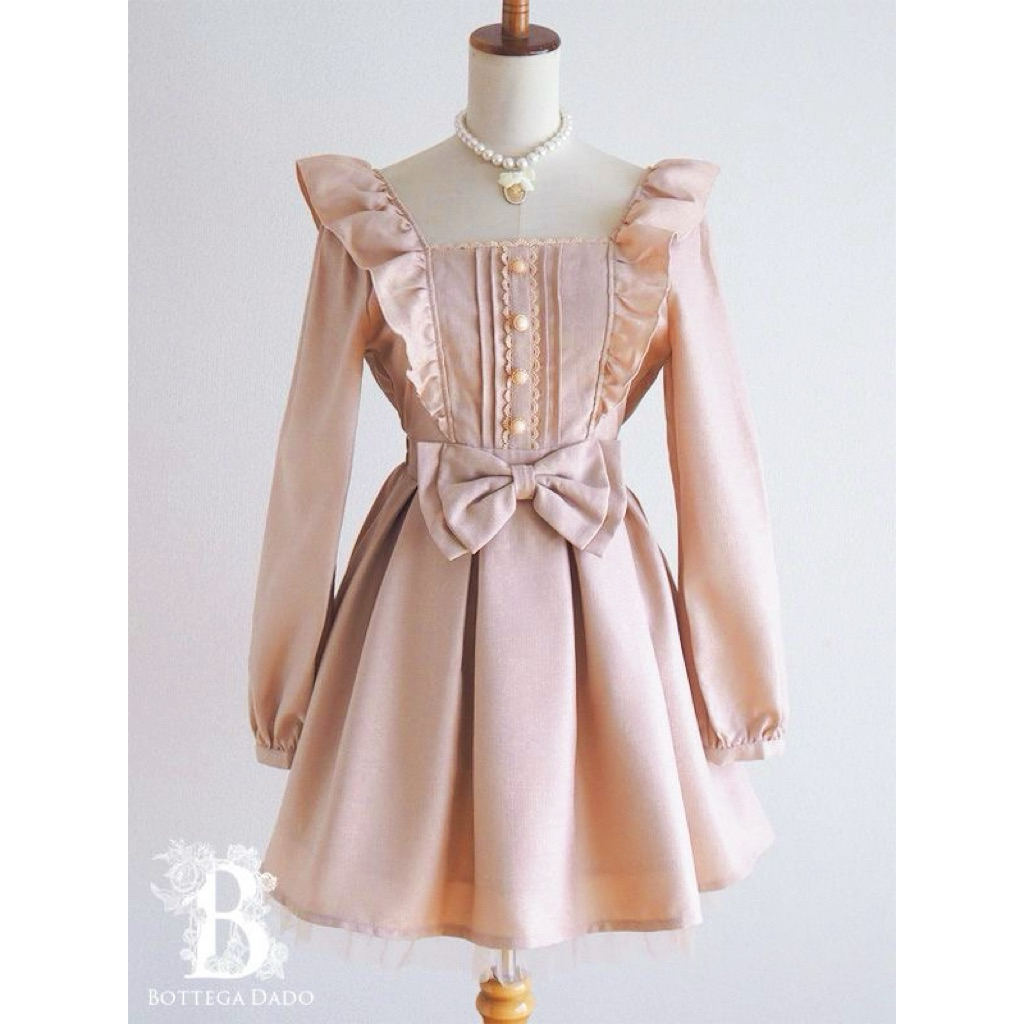 Liz Lisa Kawaii Vintage Princess Frill One Piece Pink Cream Dress Coquette Dollette Shoujo Girl Hime