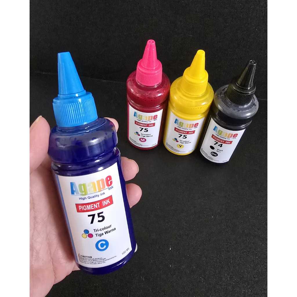 TINTA ISI ULANG UNTUK HP 74 75 MENDEKATI ORIGINAL BERIKUT SUNTIKAN cocok untuk  D4260, D4360, J5780,