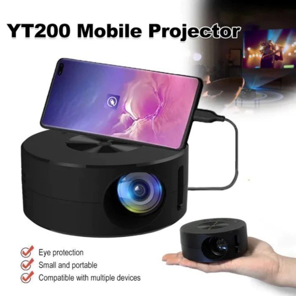Mini Projector YT200 HD LED Proyektor YT200 Mobile Projector