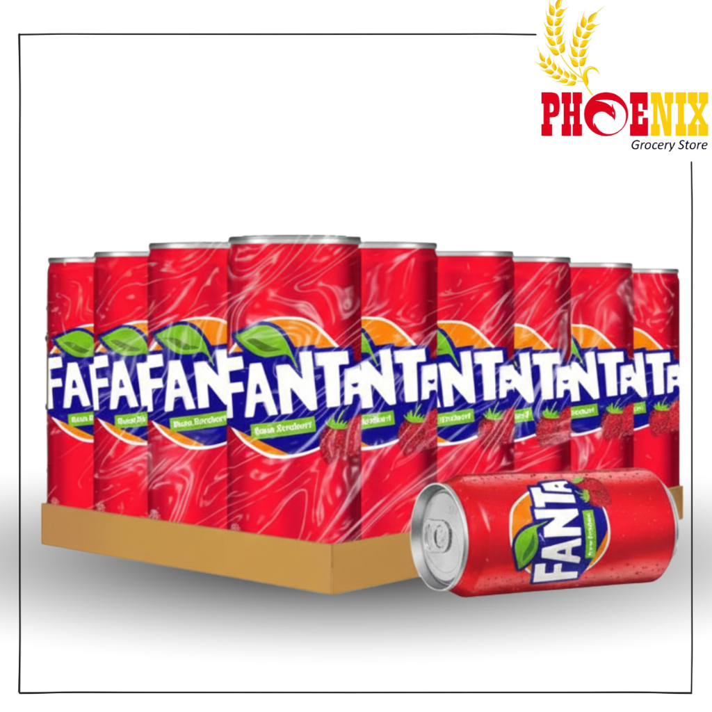 Fanta Strawberry Minuman Soda Kaleng 1 Dus Isi 24 Kaleng 330ml