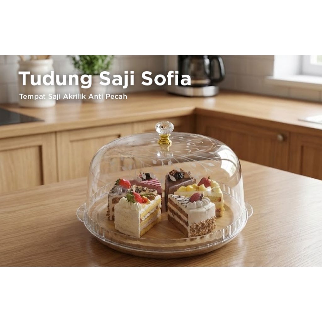Tudung akrilik | wadah kue tutup