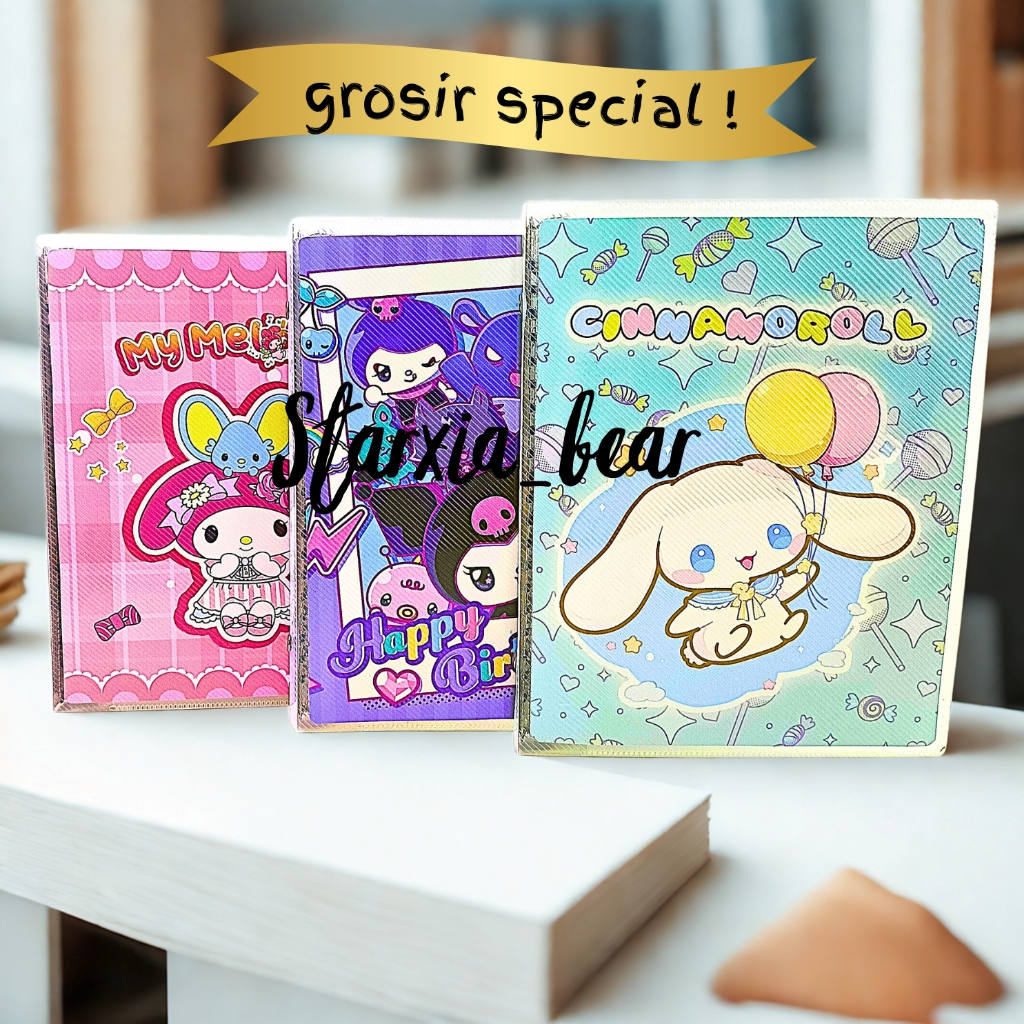 (ISI 3 PCS) BINDER BUKU CATATAN RING UKURAN A5 KARTUN KURO MELO (LKF 1650)