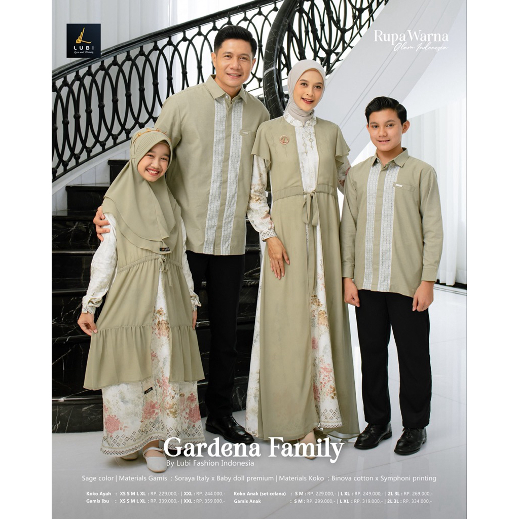 Lubi Gardena Family Sage Green Lubi Sarimbit Gardena Sage Green Gamis Kondangan Gamis Busui Gamis Mo