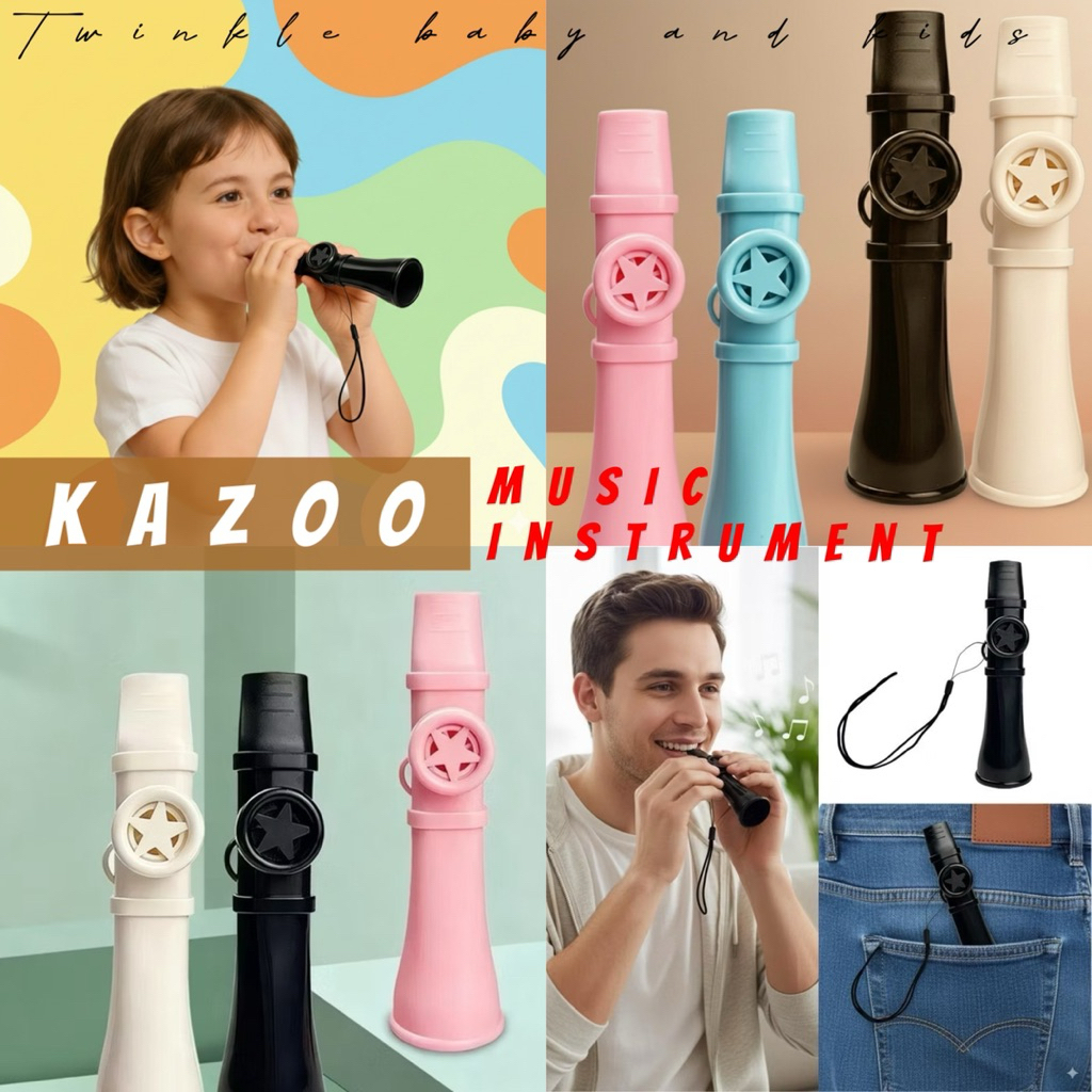 Kazoo Profesional Suling Mulut Stimulasi Pernafasan oromotor Alat Tiup Musik Pendamping Gitar Peluit