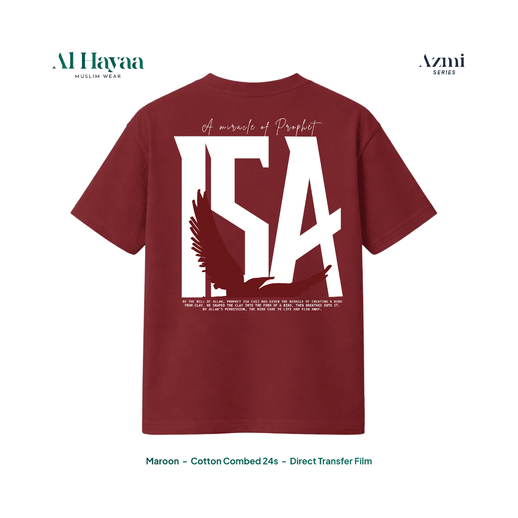 Kaos Muslim Azmi Series 'Isa' Regular Fit Premium Cotton Combed 24s - Al Hayaa