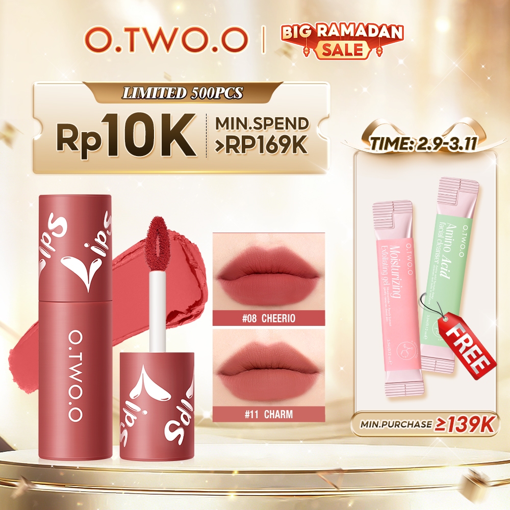 O.TWO.O Velvet Matte Airy Mist Lip Cream Lip & Cheek Mud Lip Clay High Pigmented Long Lasting Lipstick Makeup