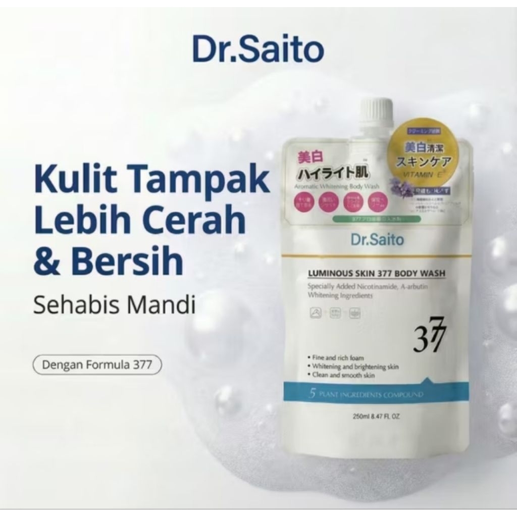 SABUN Dr.SAITO Body wash kusam lemon skin 377 vitamin E 250 ml