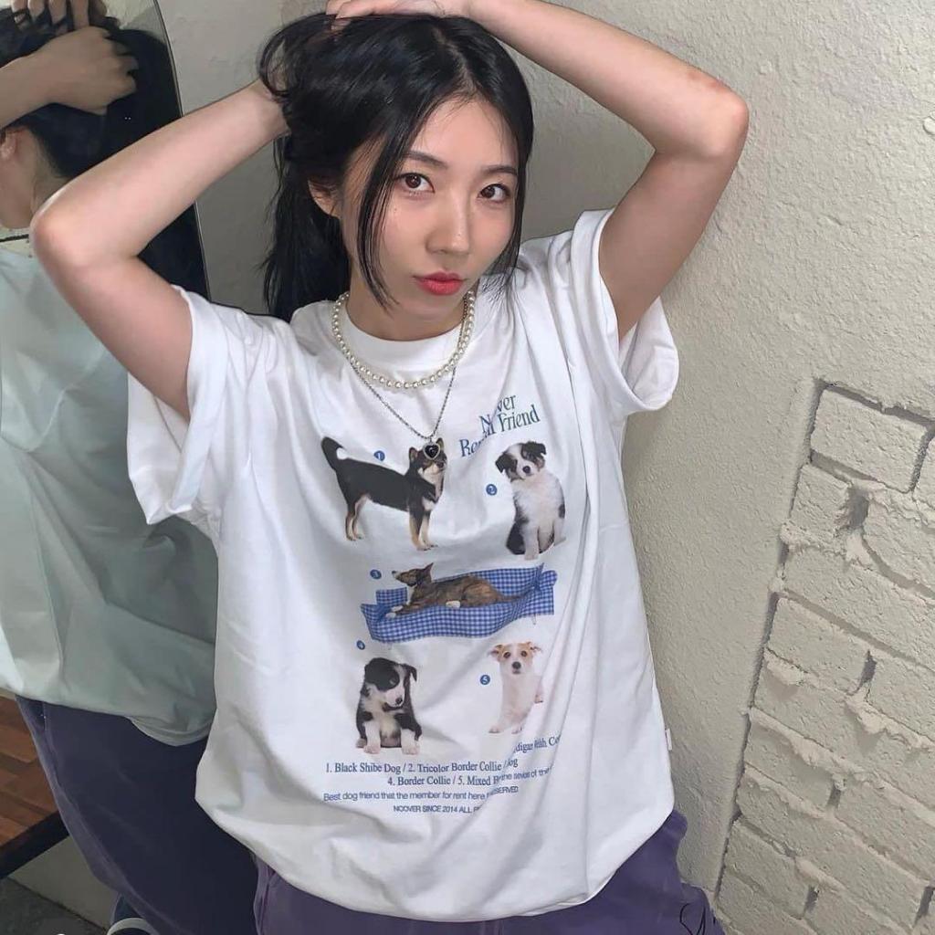 [COD] BASIQUE-NCOVER DOG/Baju oversize Unisex/Kaos atasan wanita korea style/Baju Kaos Distro Pria/A