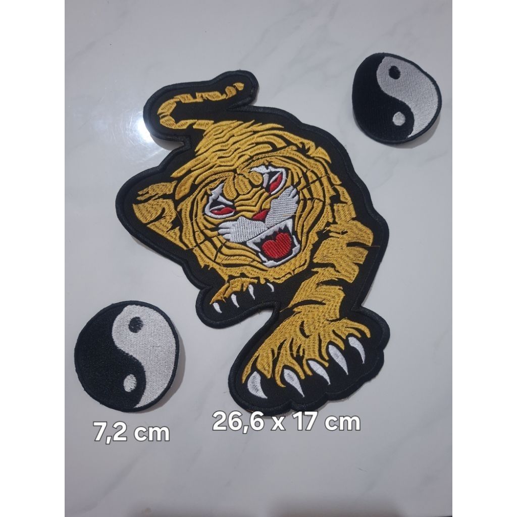 backpatch bordir macan tiger gold keren tempelan punggung jaket