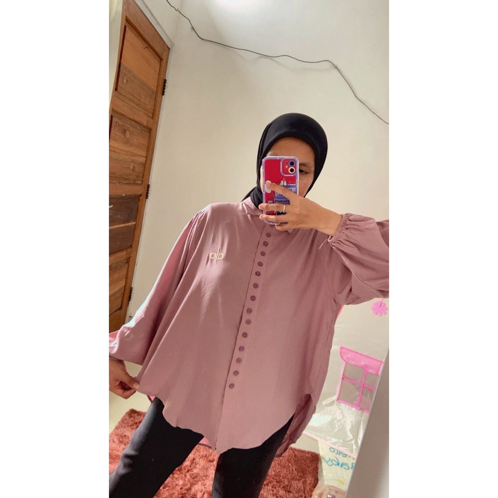 Kemeja Rayon Bordir Alo Taupe BKKan