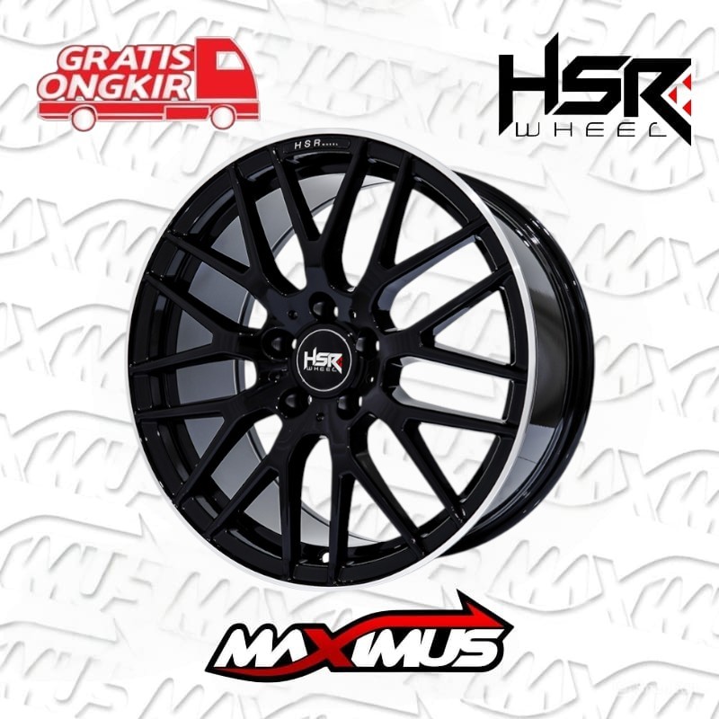 VELG ORIGINAL HSR ROSTOCK C63 R18X8.5 LUBANG 5X112 ET45 BLACK GLOSY BUAT MOBIL BMW MERCY DLL