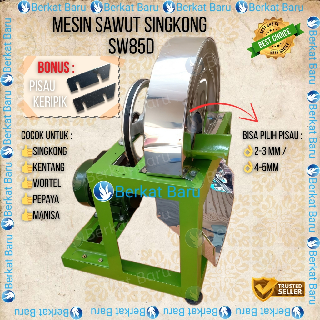 Mesin Sawut Singkong SW85D BONUS PISAU KERIPIK/Mesin Pasrah Singkong/Mesin Parut Singkong Sawut Asli