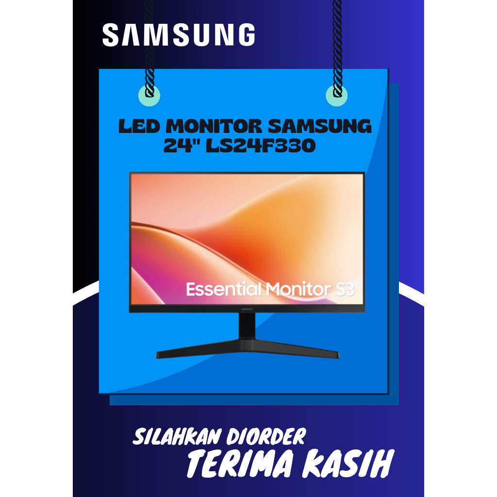 MONITOR SAMSUNG 24 Inch |  LS24F330 | LED MONITOR + PACKING KAYU