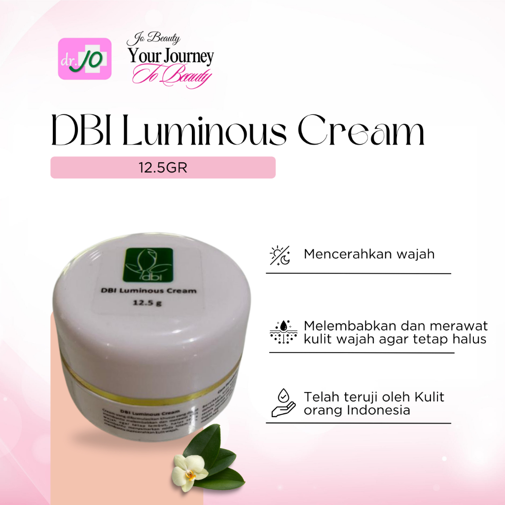 DBI LUMINOUS CREAM 12,5G | CREAM MENCERAHKAN,FLEX,MELEMBABKAN KLINIK DR.JO BPOM AMAN HALAL