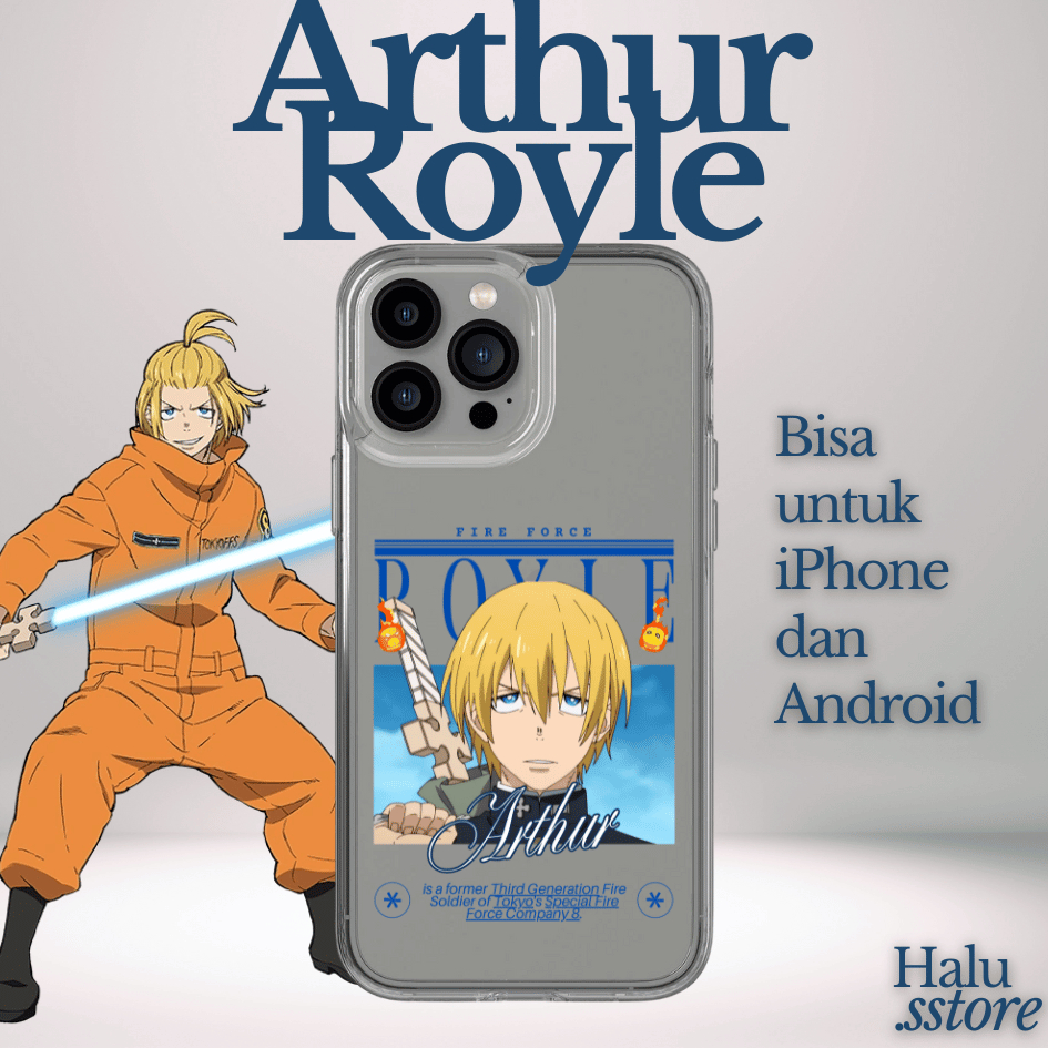 Case Fire Force Arthur Boyle | Clear Case Transparan iPhone Android Samsung Realme Oppo Vivo Infinix