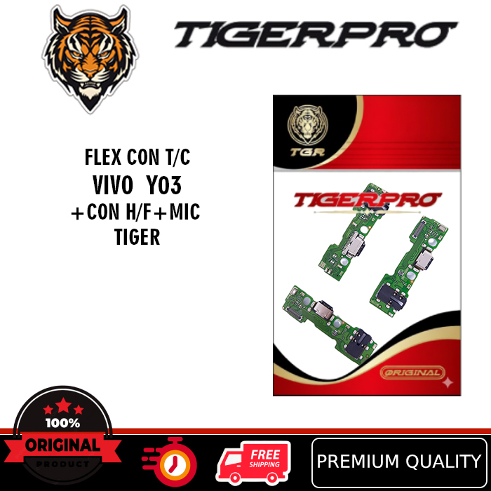 Flexible Flexibel Con T/C Vivo Y03 +Con H/F+Mic TigerPro