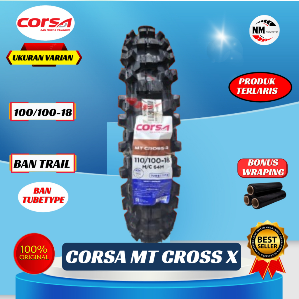 Ban Corsa MT Cross X 100/100-18 Tube Type Ban motor KLX CRF Belakang