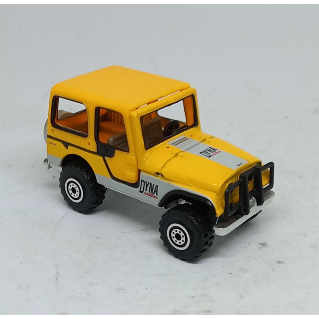 realtoy jeep cj5 yellow action city loose diecast 1/60 (t)