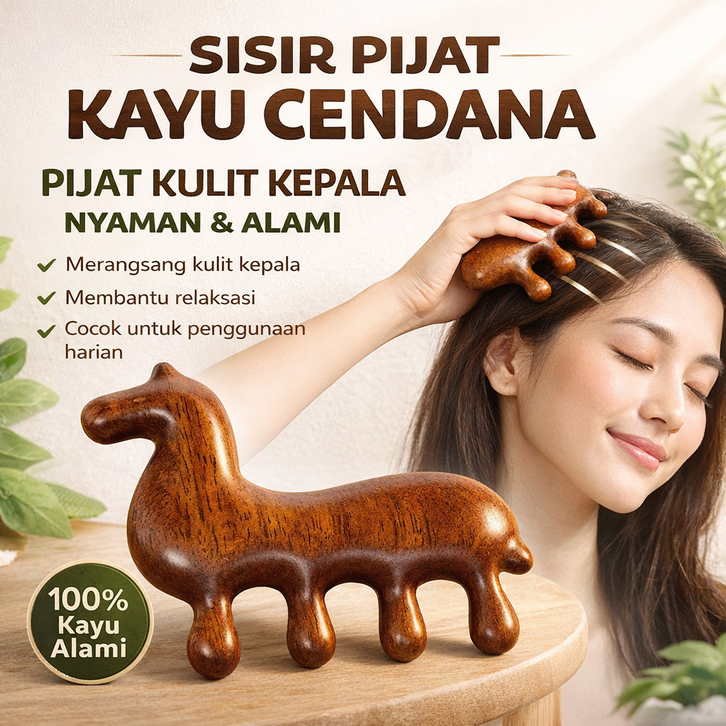 Edisi Terbatas Tahun Kuda Sisir Pijat Kayu Cendana Sisir Pijat/Kayu Cendana/Tahun Kuda/Hadiah Unik/R