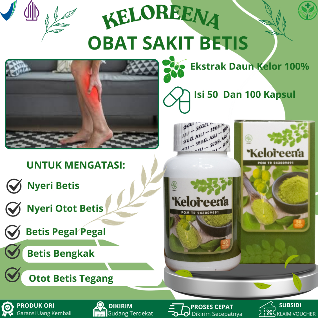 Kapsul keloreena untuk Nyeri Betis, Nyeri Otot Betis, Sakit Betis Tegang, Sakit Betis, Betis Pegal, 