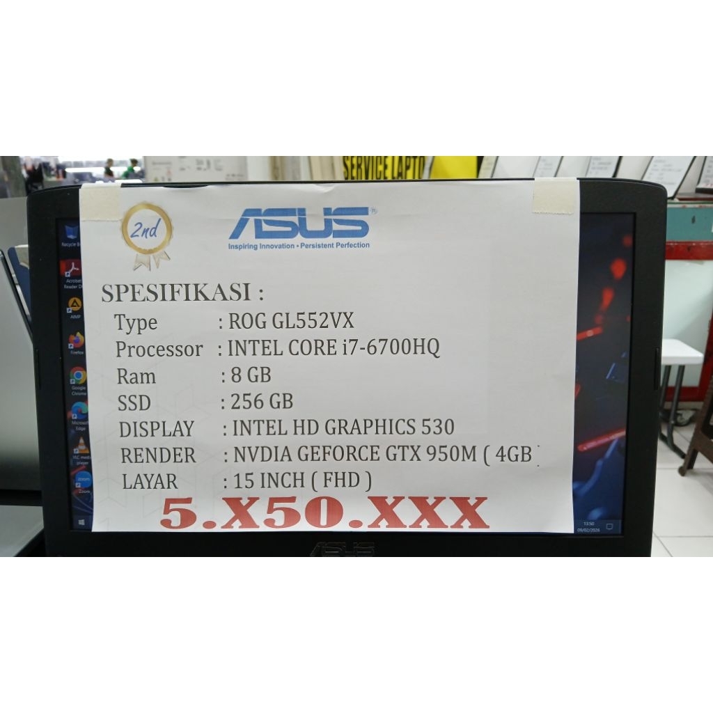 [PROMO RAMADHAN] ASUS ROG GL552VX INTEL CORE i7-6700HQ GTX 950M 4GB RAM 8GB SSD 256GB