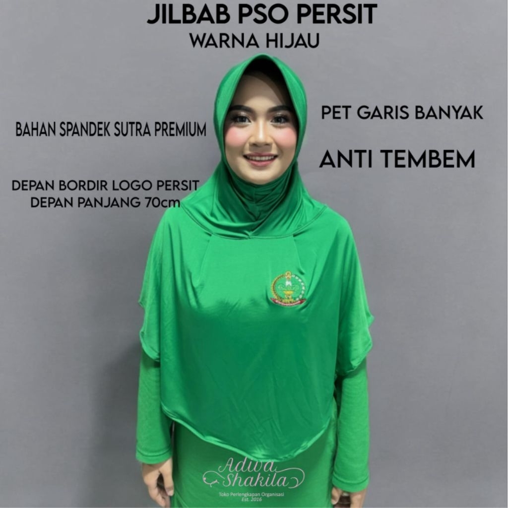 ADIVA-- JILBAB PSO PERSIT BORDIR JUMBO WARNA LEMON / HIJAU