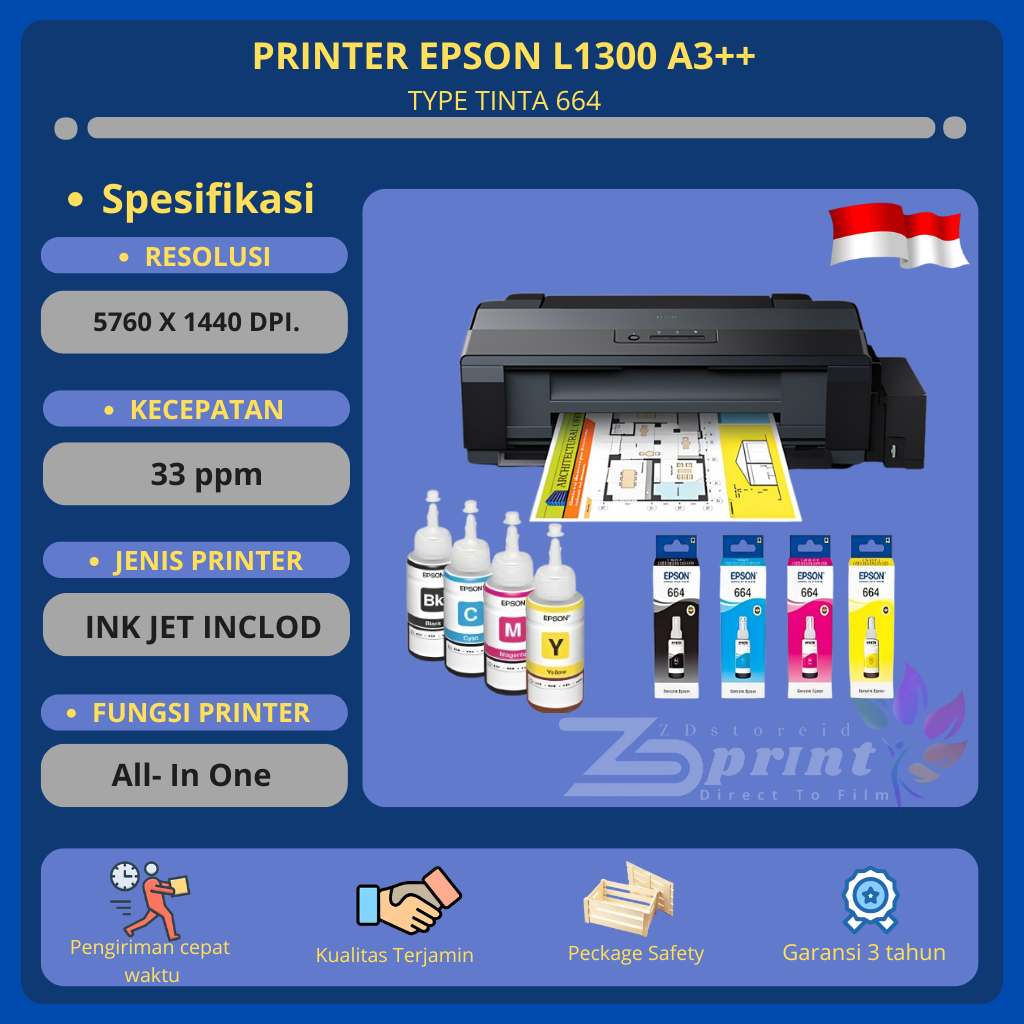 Printer All in ONE A3+ Epson L1300 5 Color