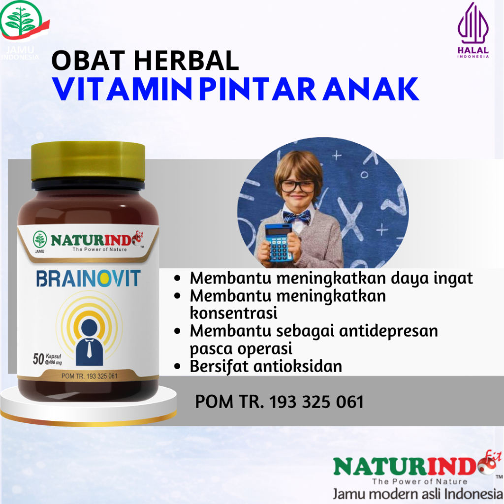 BRAINOVIT - Obat herbal pegagan untuk vitamin pintar anak