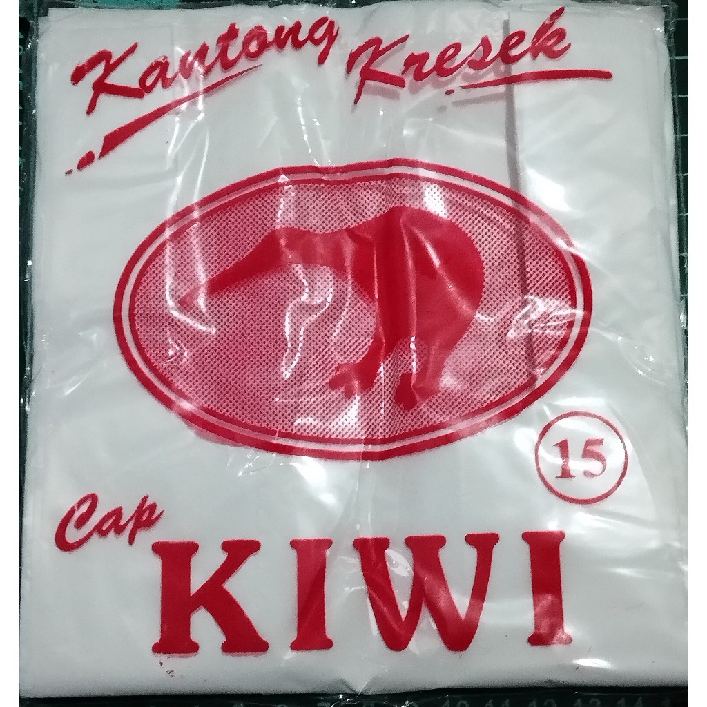 Kantong Plastik Kresek HD Tebal KIWI Warna Putih Ukuran 15
