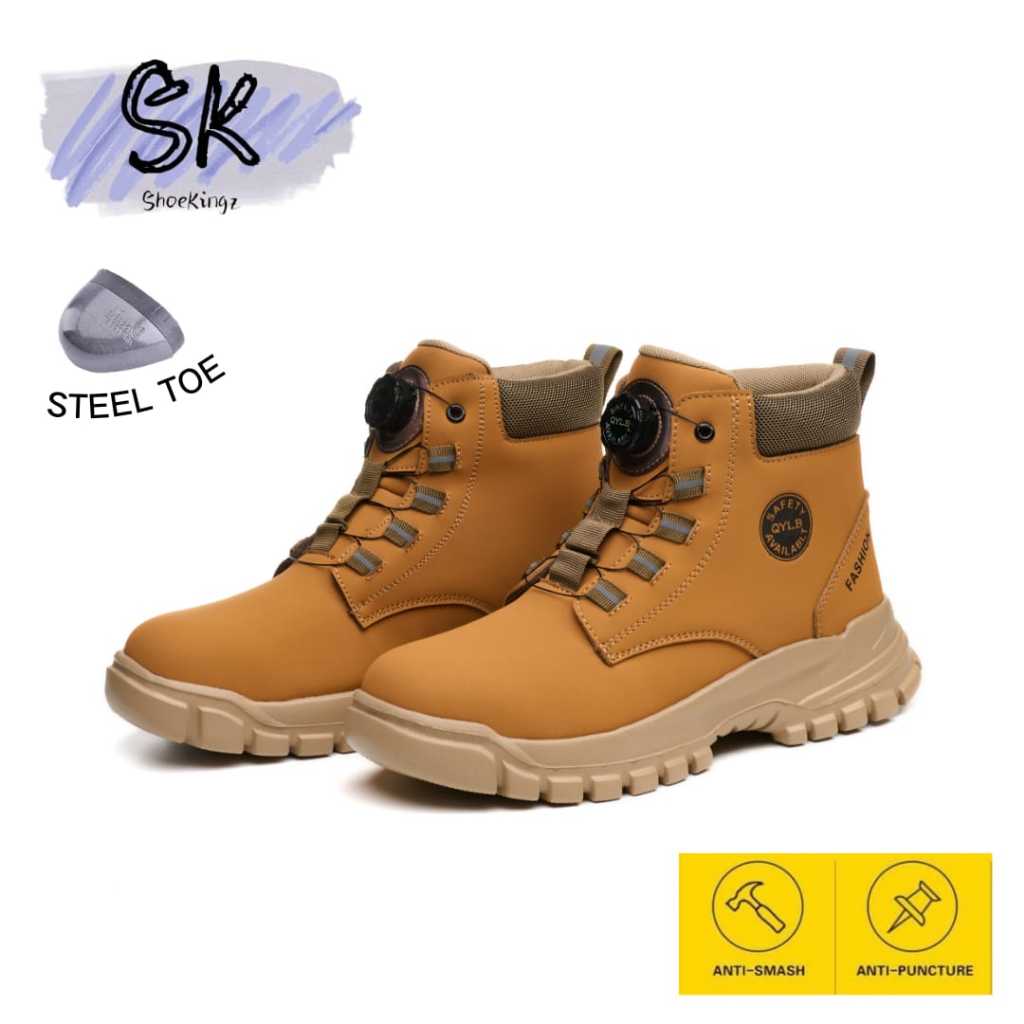 Safety Boots Cocok Sepatu Safety Boots Tali Putar 9251 untuk Proyek dan Hiking Pria Sepatu Safety Bo