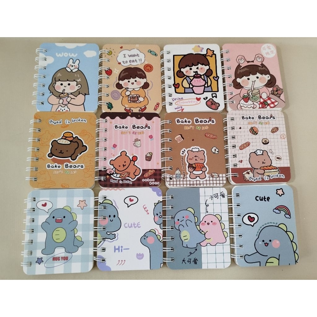 Notebook buku catatan size kecil dan besar motif lucu dan cantik