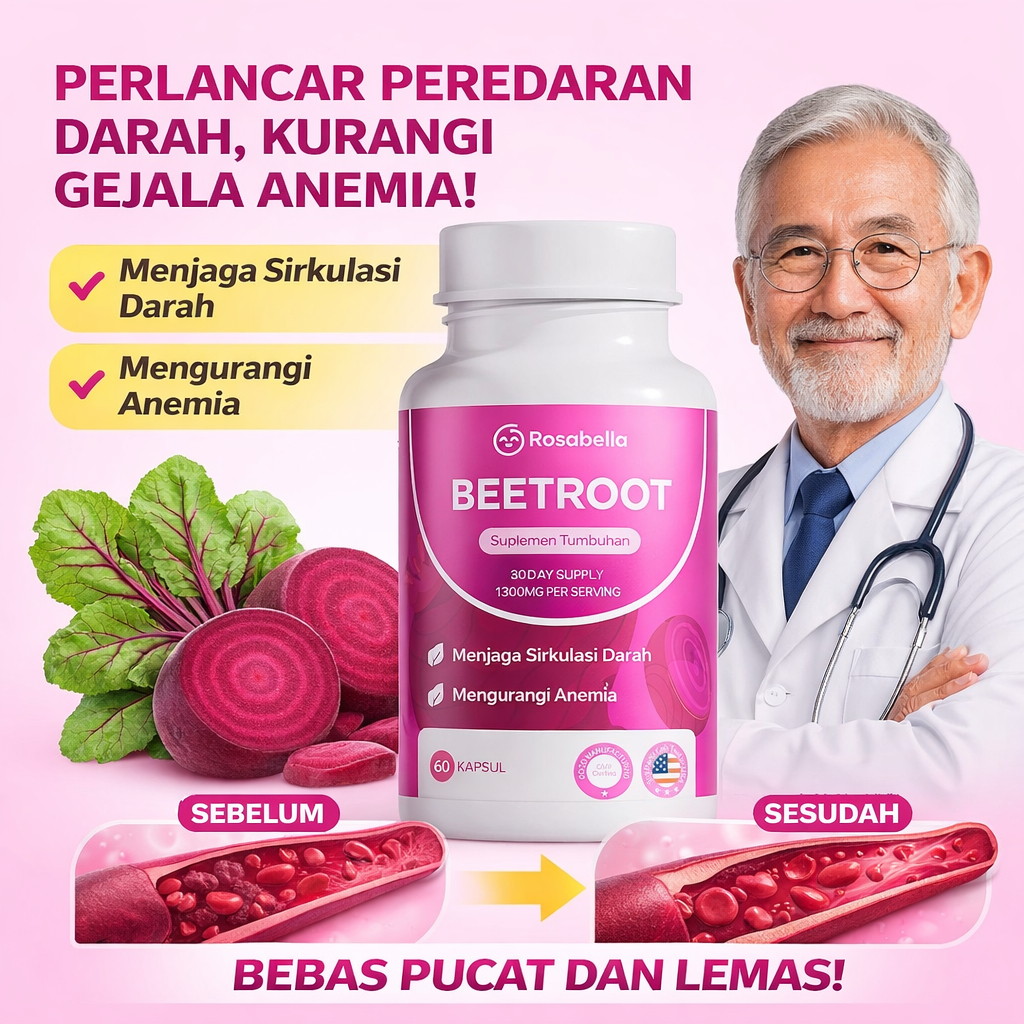 Kapsul Bit Merah 60 Softgels – Kapsul Buah Bit, Kapsul Bit Merah, Kapsul Buah Bit Rosabella, Kapsul 