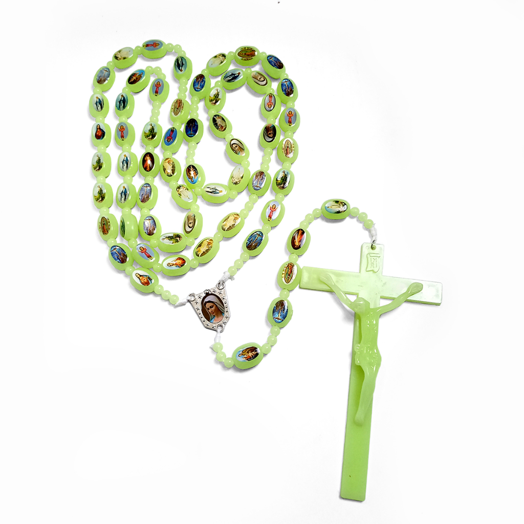 Rosario Dinding Fosfor Menyala Dalam Gelap Plus Gambar Kudus - Dekorasi Ruang Doa & Kamar Katolik