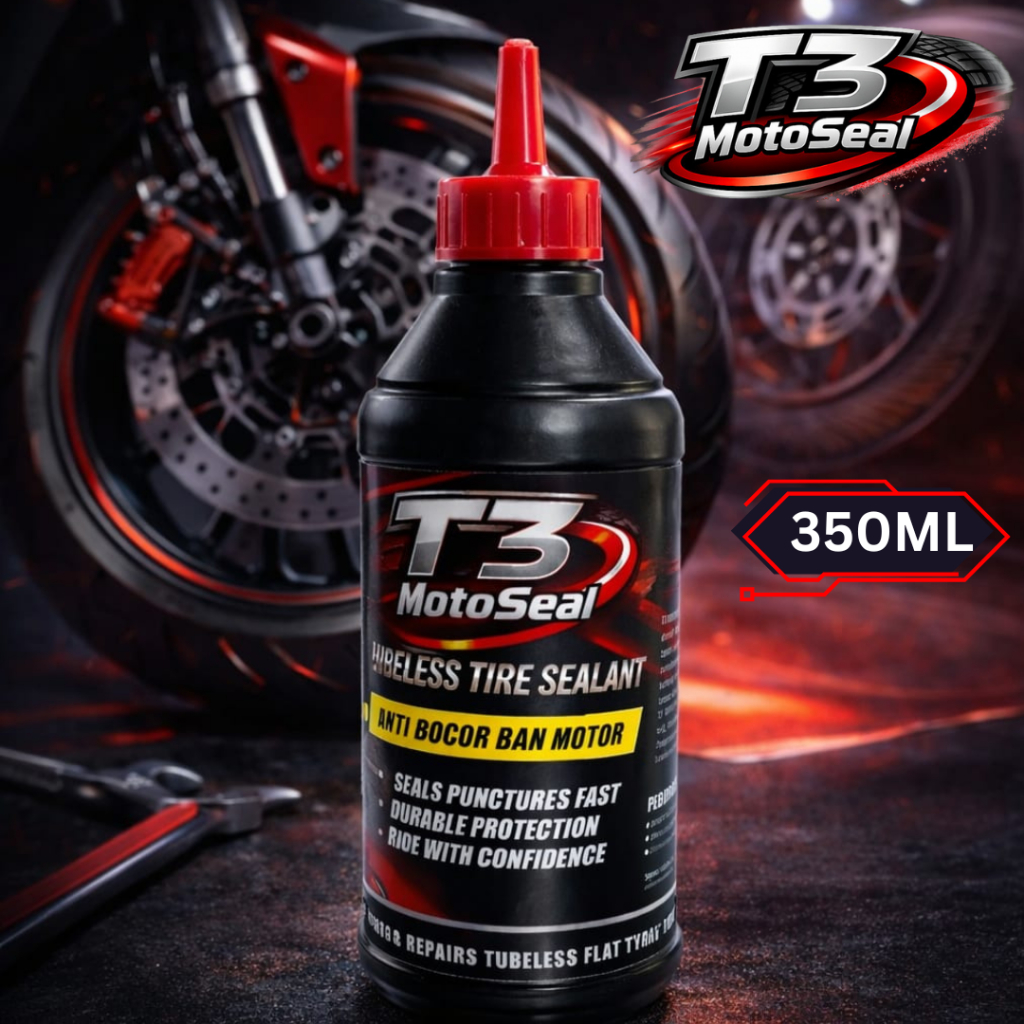CAIRAN BAN TUBELESS T3 MOTOSEAL 350ML / CAIRAN TAMPAL BAN / CAIRAN BAN TUBLES / CAIRAN TUBLESS / TAM