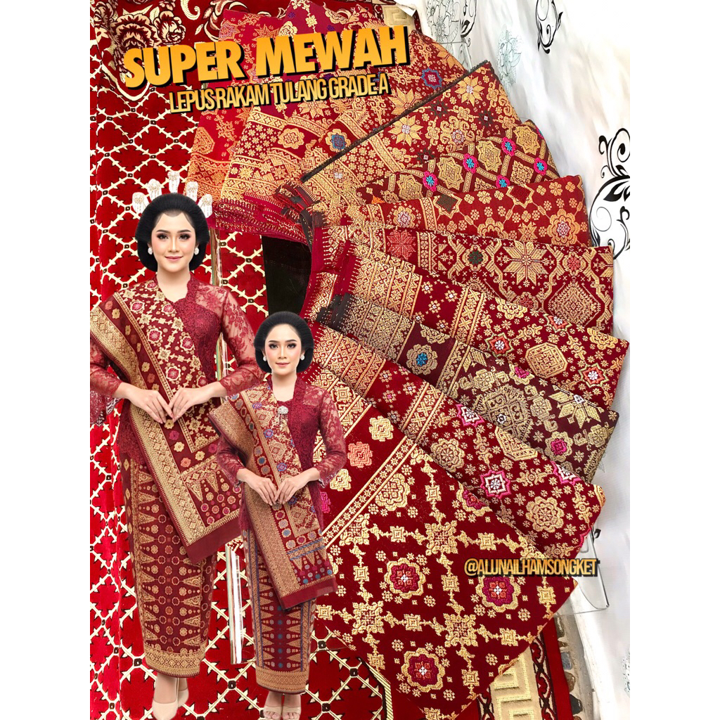 SONGKET TENUN LEPUS RAKAM TULANG ORI - SONGKET ILHAM PALEMBANG