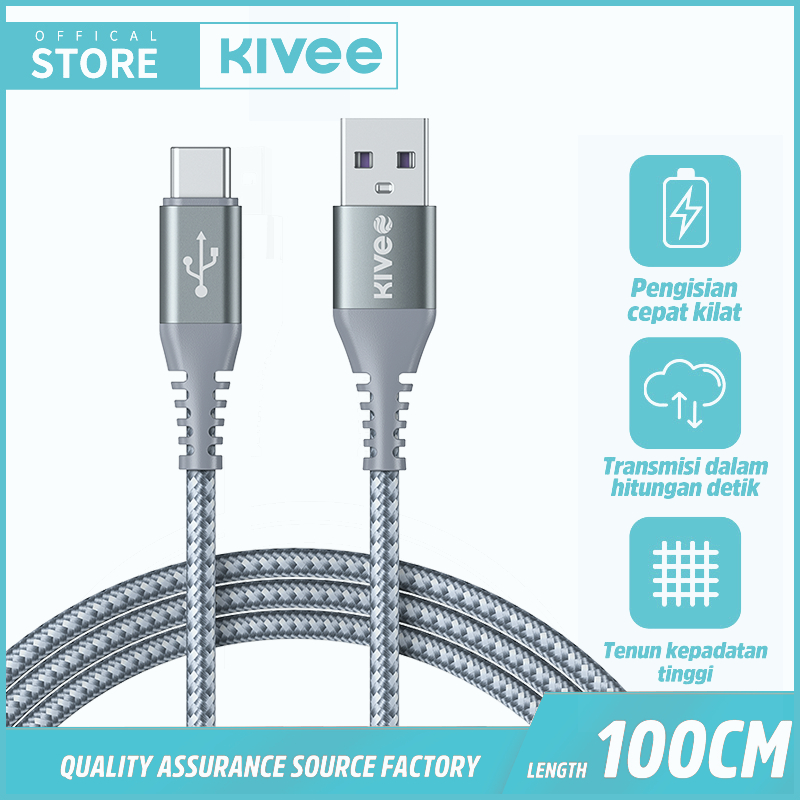 TERLARIS Kivee Kabel Data Type C Fast Charging KV-CT95 Black USB To Lightning Universal Original