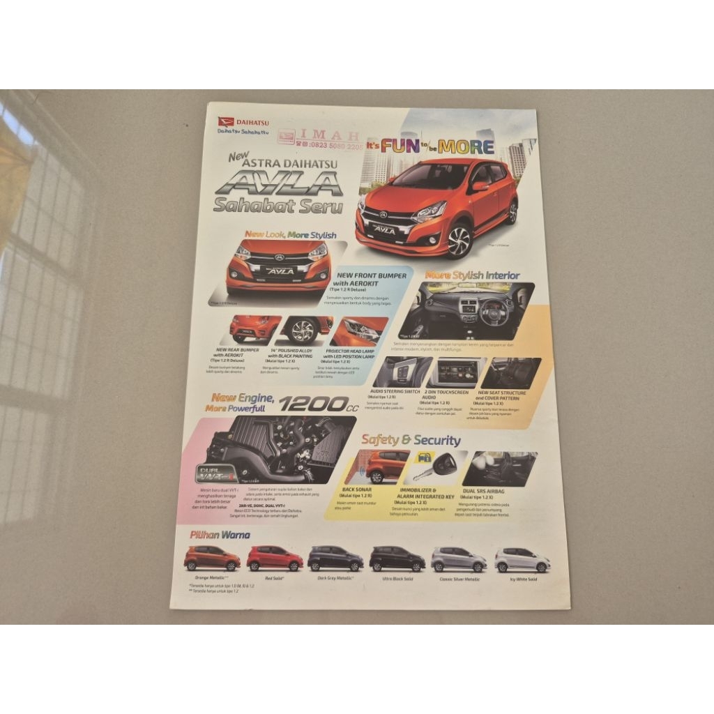 brosur katalog mobil daihatsu ayla 2019 flyer