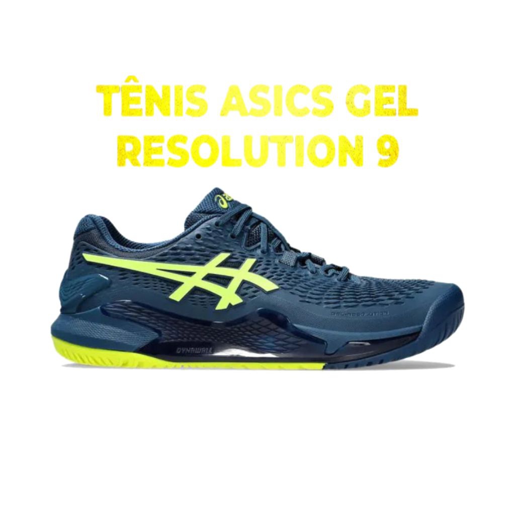 Sepatu Olahraga Tenis Asics Gell Resolution 9 Mako Blue Safety Yellow