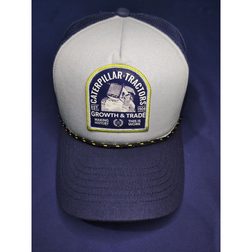 Topi Caterpillar / CAT hat Trucker Baru Original 100% - Blue two tone