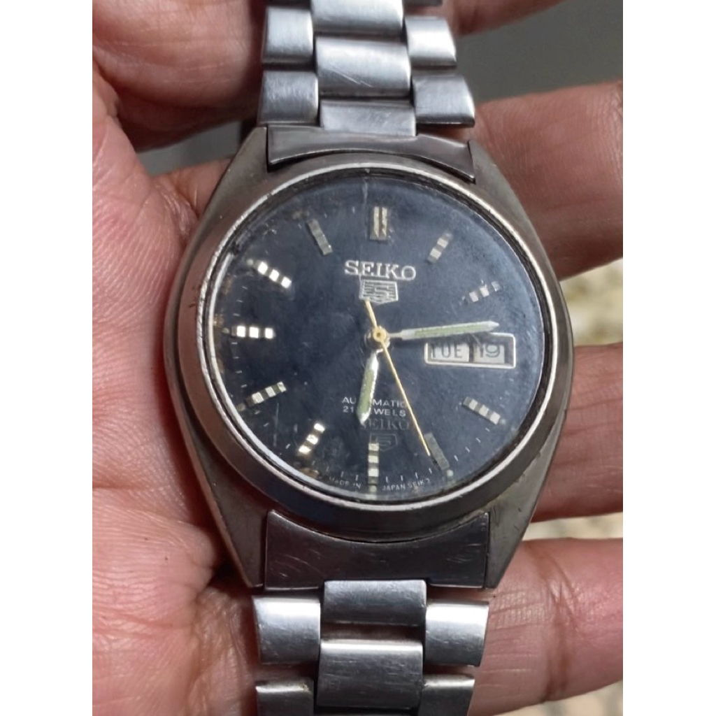Seiko 5 Automatic Original 21 Jewels Dial Hitam Day-Date – Klasik Vintage Japan Made | BACA DESKRIPS