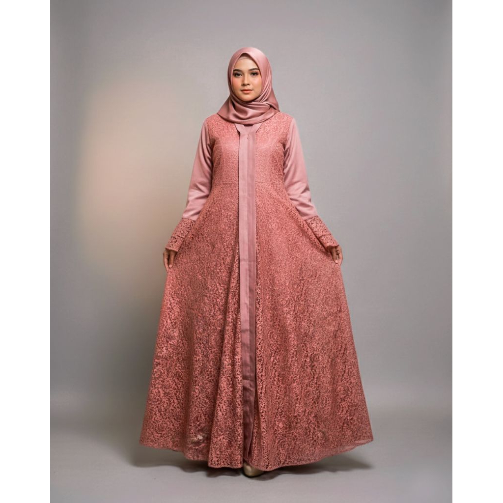 GAMIS BROKAT PINK ELEGAN
