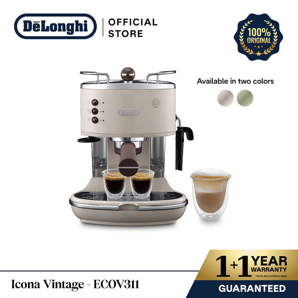 De'Longhi Icona Vintage ECOV311 Pump Driven Espresso Coffee Machine - Mesin Kopi Espresso