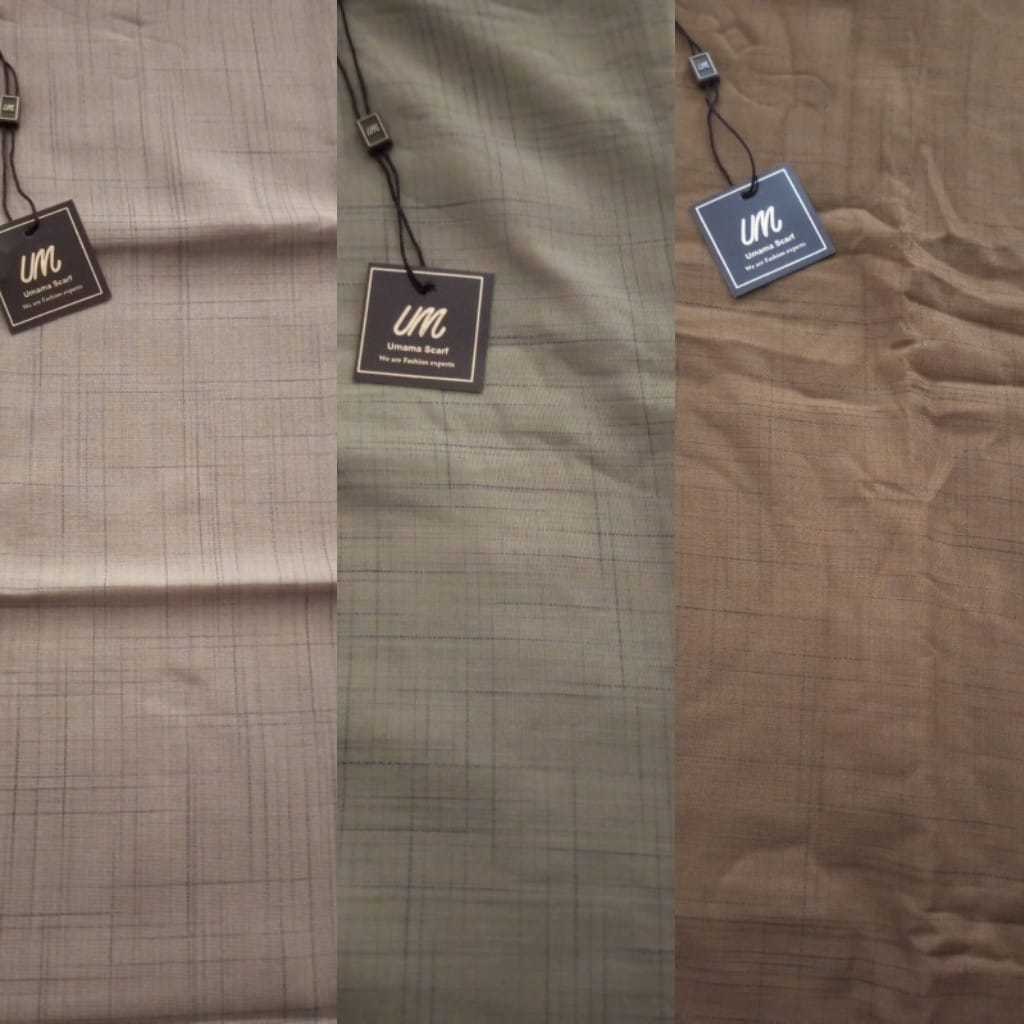 UMAMA Scarf _ Hijab Polos Segi Empat kotak-kotak