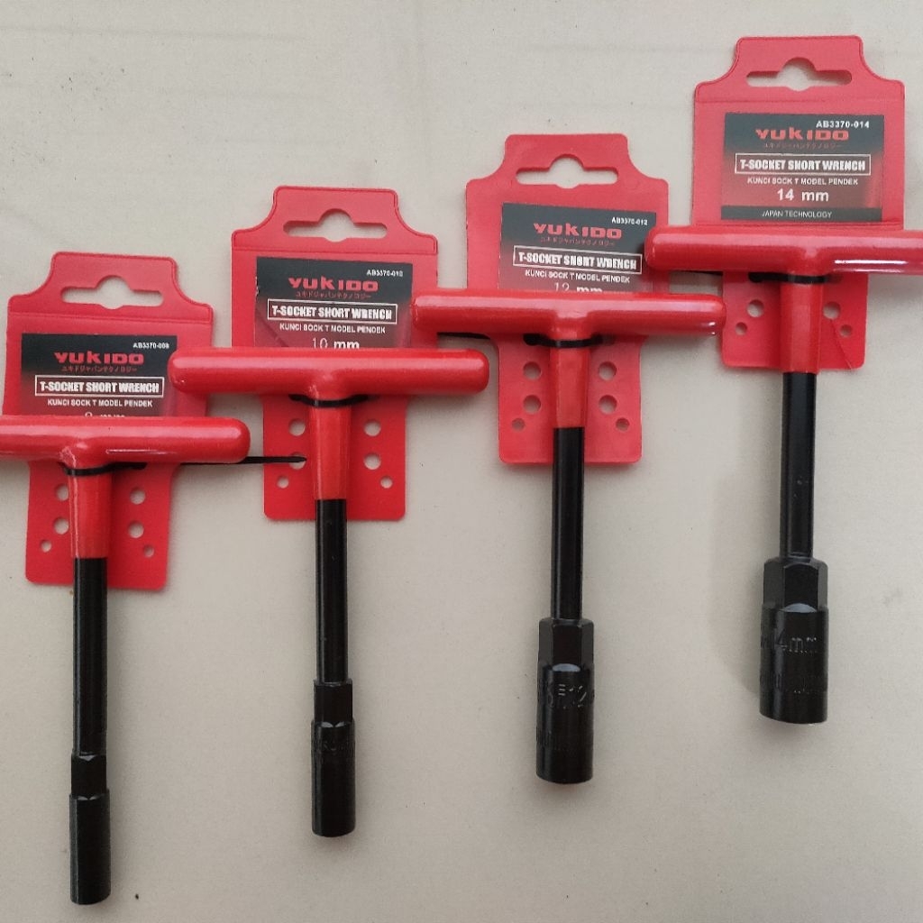 yukido kunci T mini 8mm , 10mm , 12mm , 14mm / T-short type / kunci Tee / Tipe-T pendek / T8 / T10 /