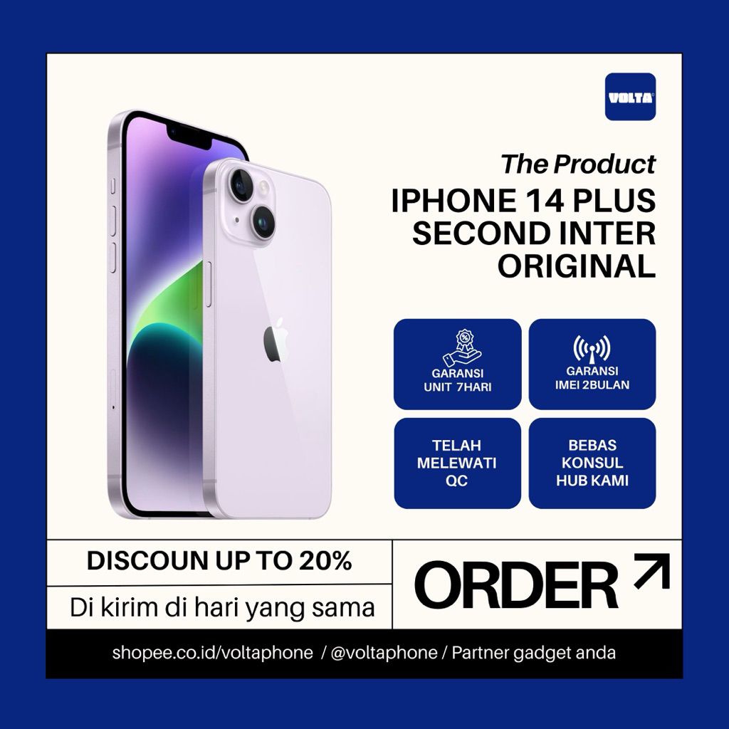 iPhone 14 Plus Second inter original 128GB/256GB
