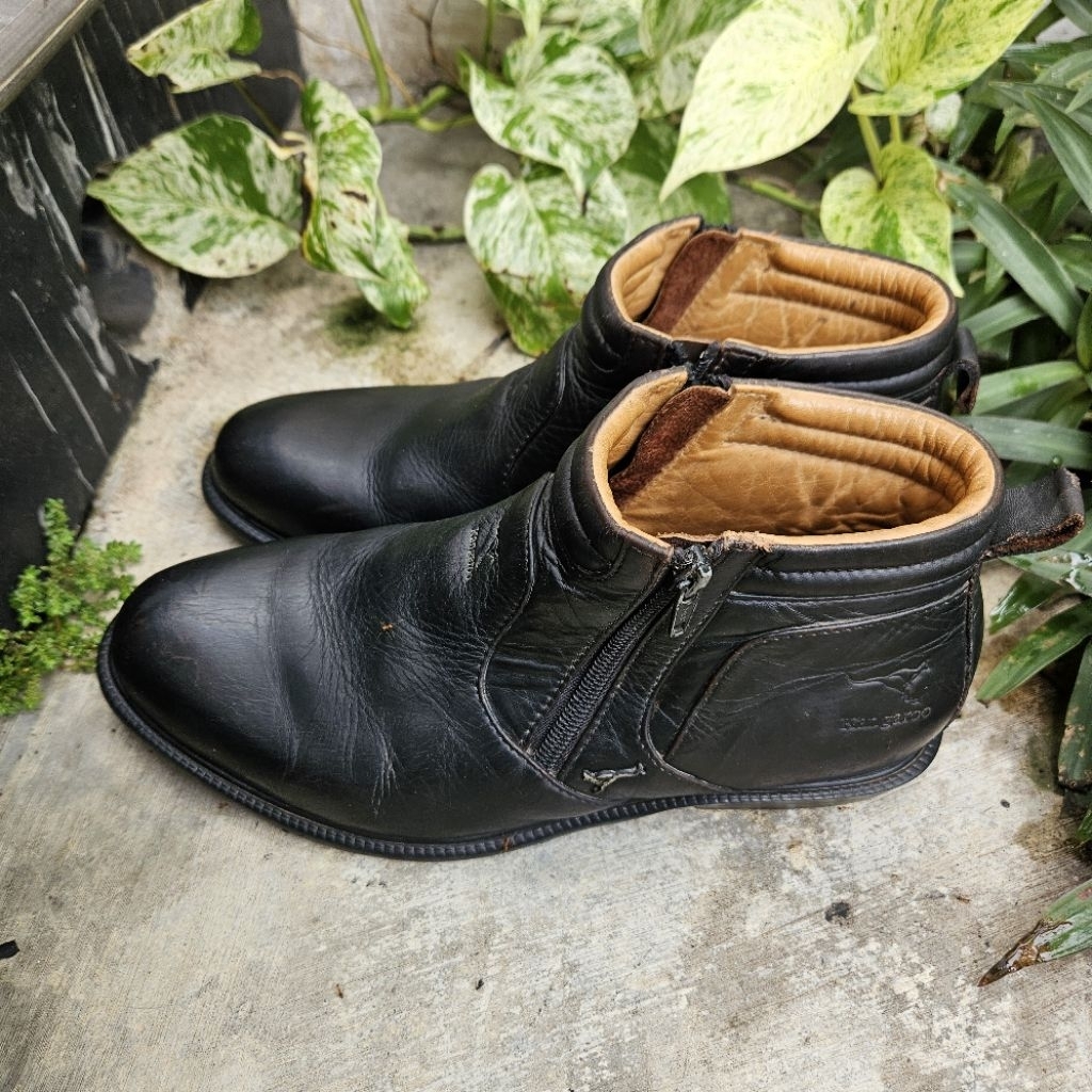 sepatu kulit high second kangaroo size 41(26cm)