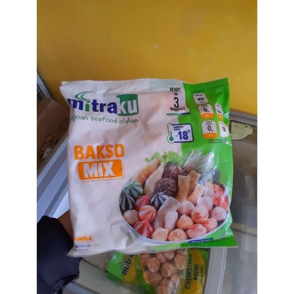 Mitraku Bakso Ikan Campuran Mix 250gr - 500gr Rasa Seafood, Instan, Higienis