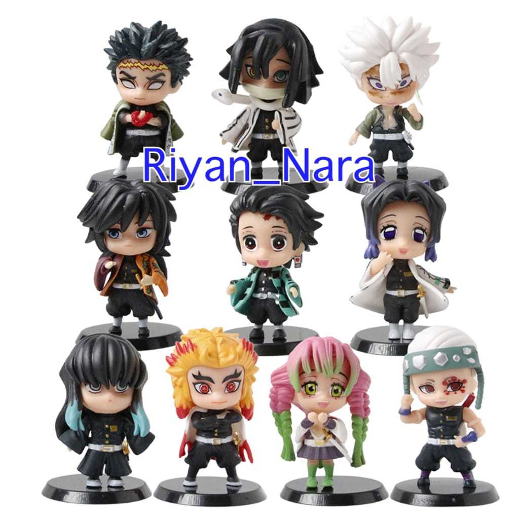 Action Mini Figure Anime Kimetsu No Yaiba Set Riyan Nara