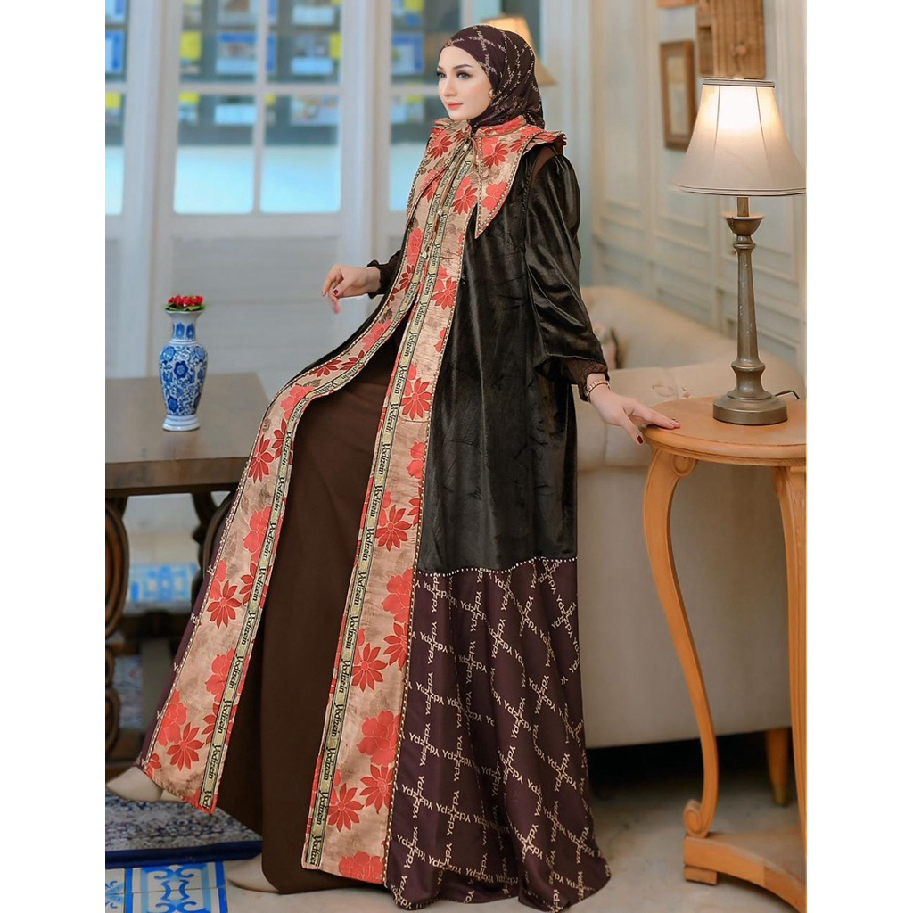 Termurah Petra Series By Yodizein Syari Original Gamis Mewah Set Outer Scraft Voal Premium