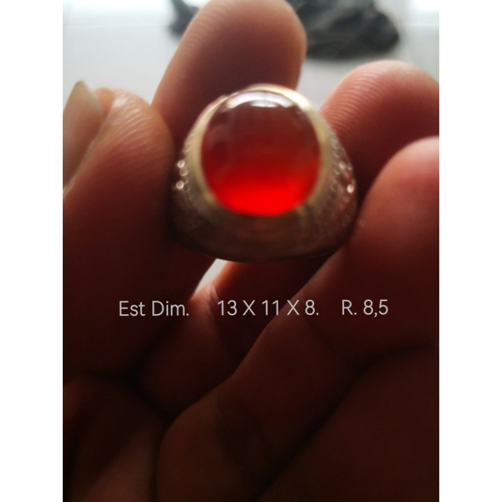 Cincin Batu Akik Red Raflesia Bengkulu BUKAN bacan kalimaya pirus ruby safir pandan ijo garut lumut 